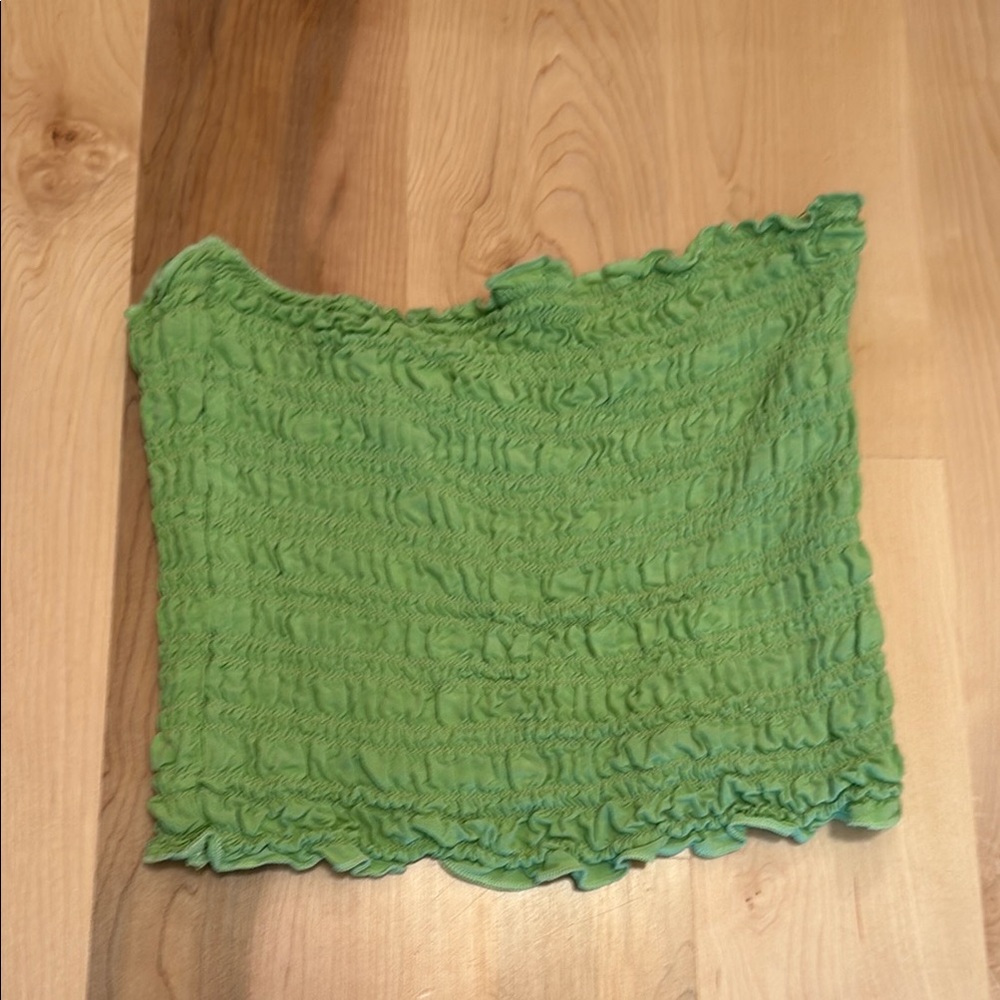 Green Smocked Tube Top